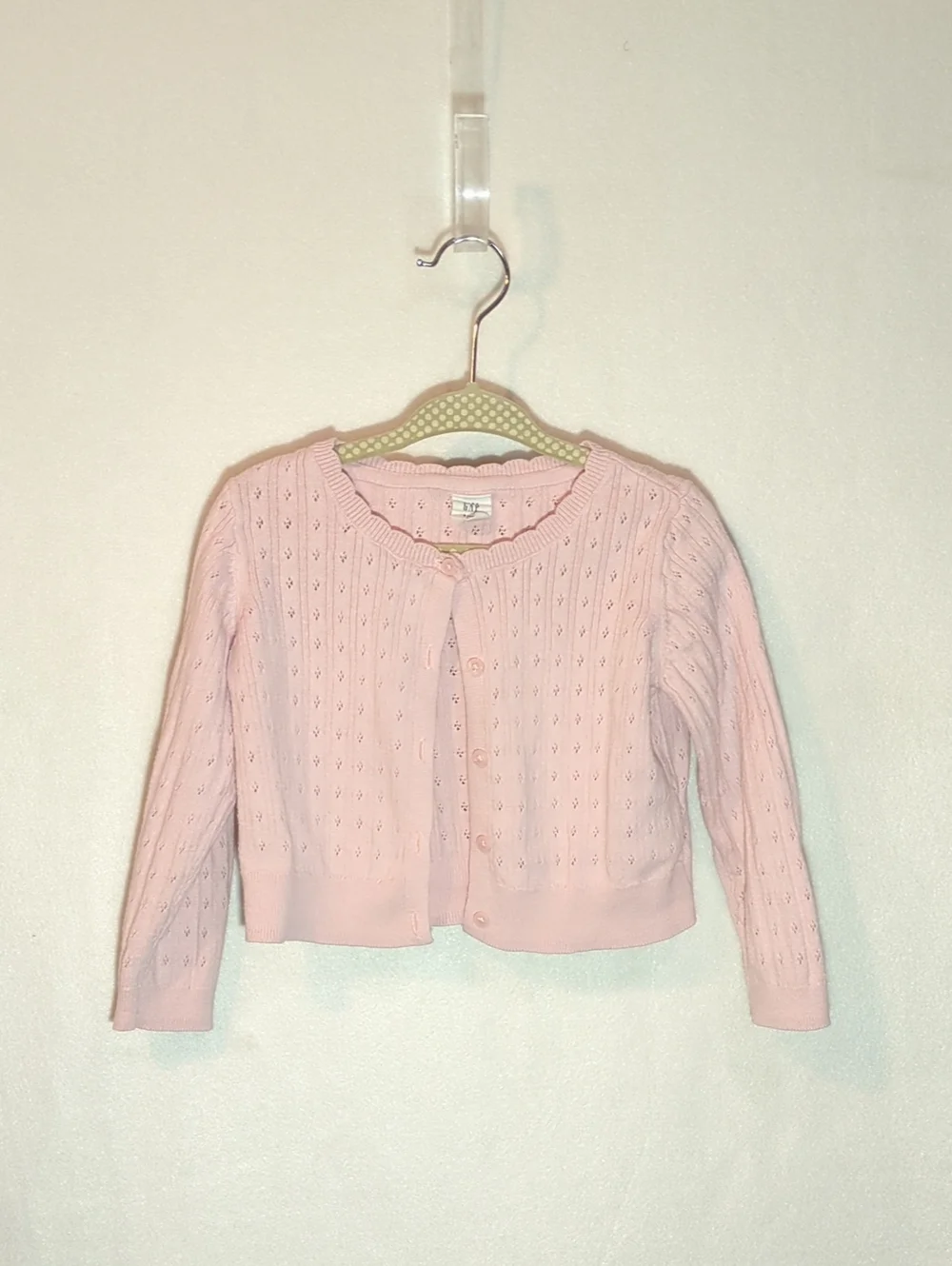 GAP Light Pink Eyelet Knit Cardigan